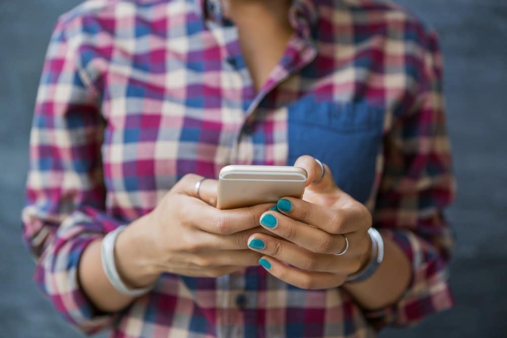 A woman on her phone.