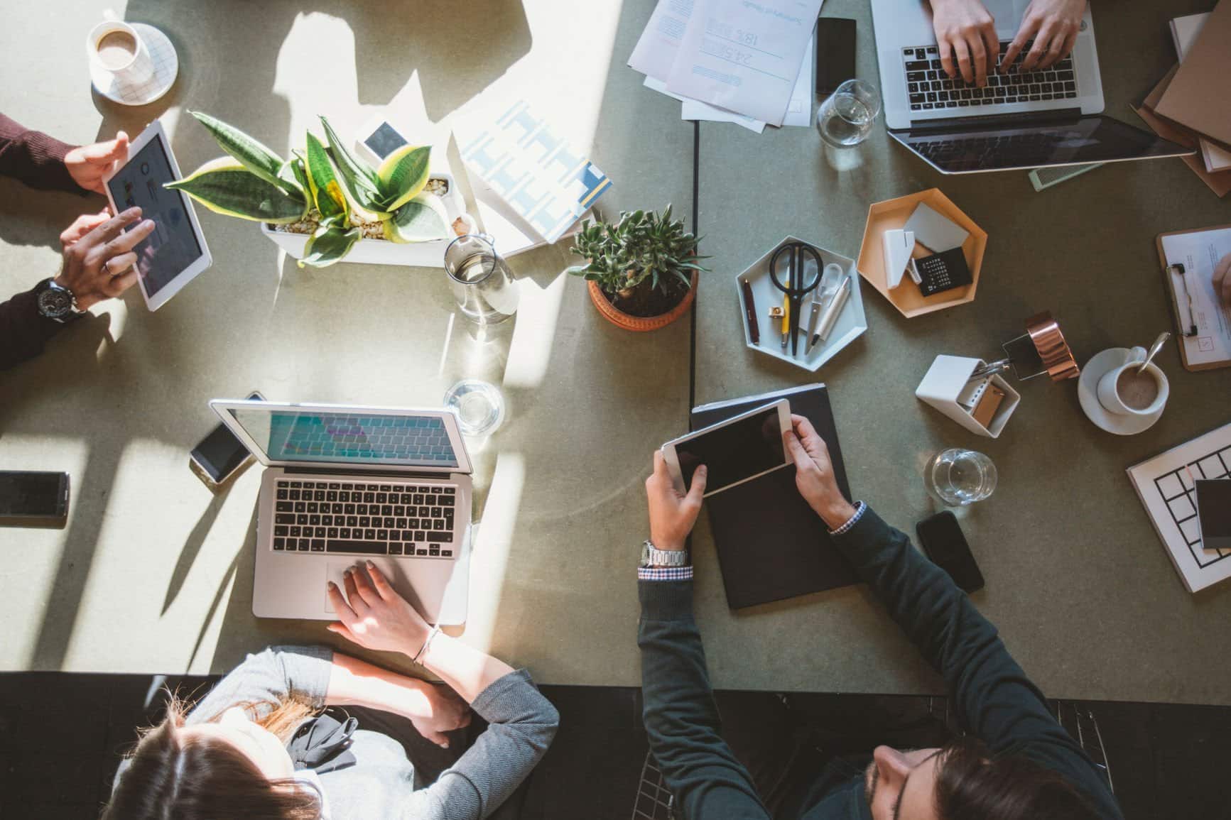 People working together in an office.