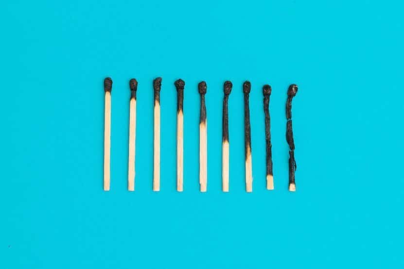 Graphic of matches burning down.