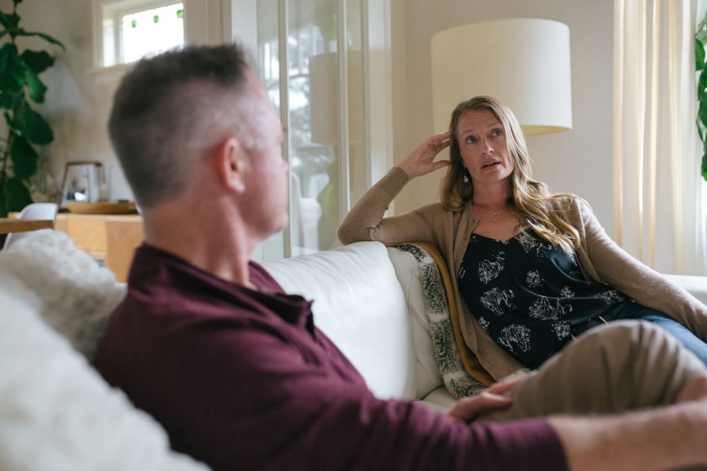 Marriage Partners Having A Difficult Conversation At Home | Lyra Health