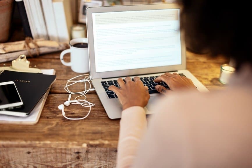 woman working at home