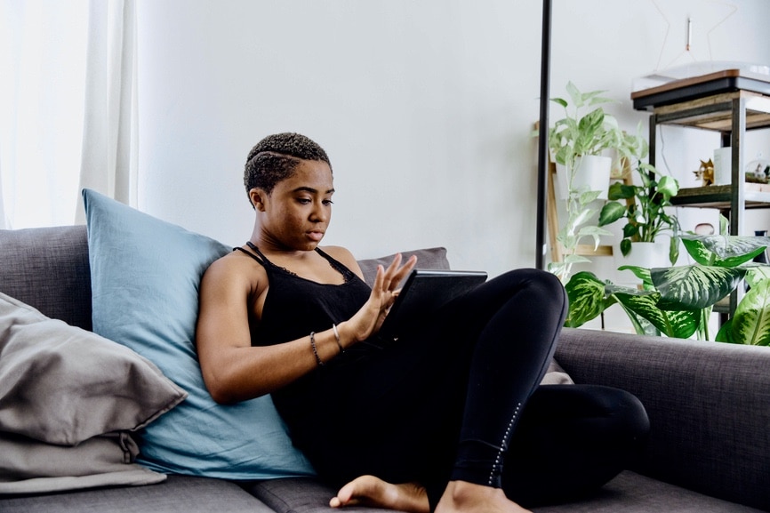 woman relaxing at home