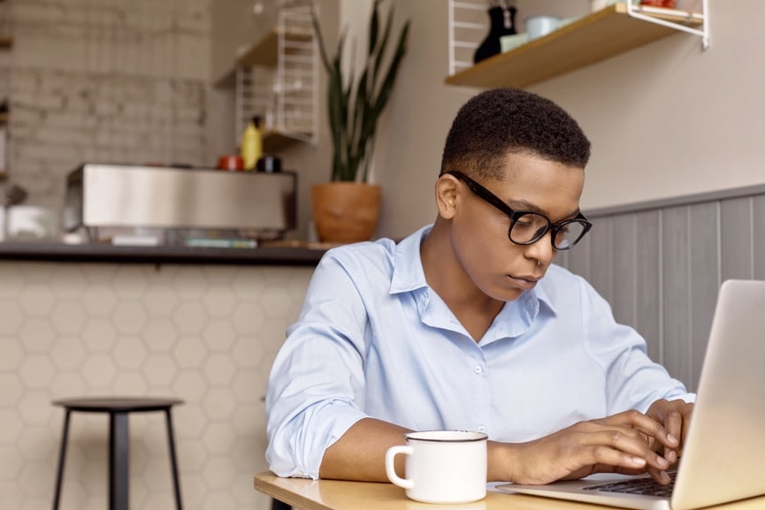 employee working on laptop