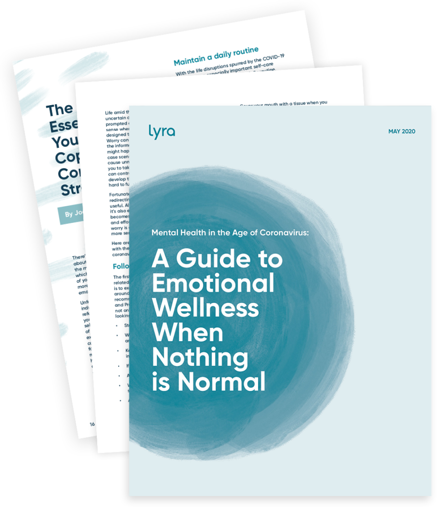 Lyra Ebook: A Guide to Emotional Wellness with Nothing is Normal, Cover image with stacked papers