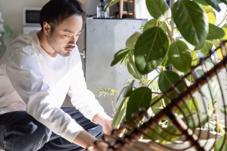 Man practicing self-care