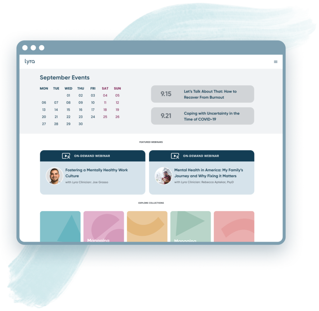 Lyra events and homepage view.