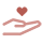 Hand and heart icon.