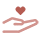 Hand and heart icon.