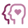 Heart and head icon.