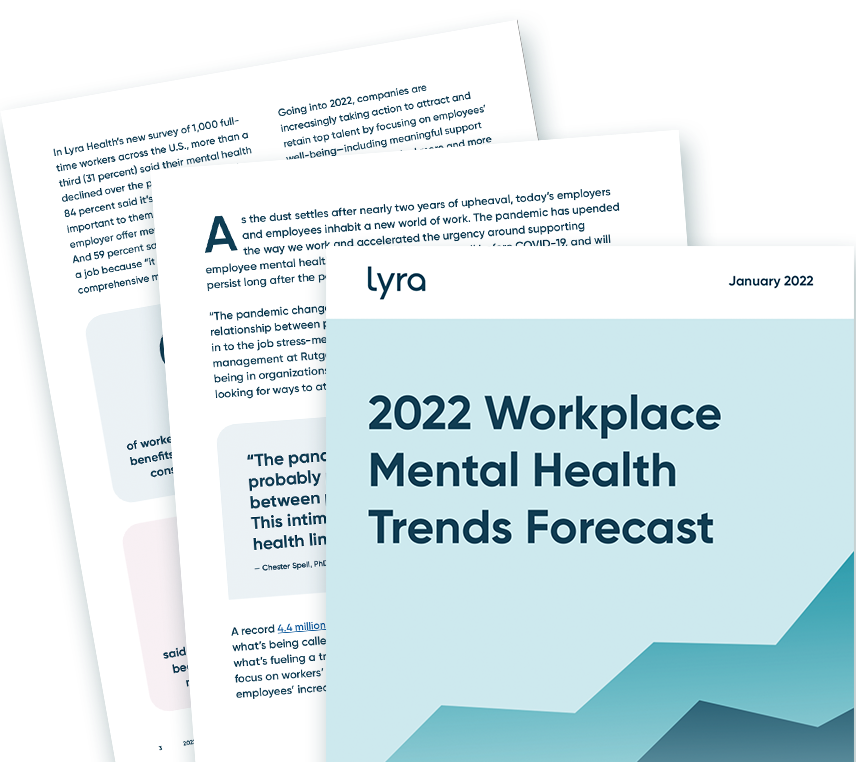 2022 workplace mental health trends forecast article.