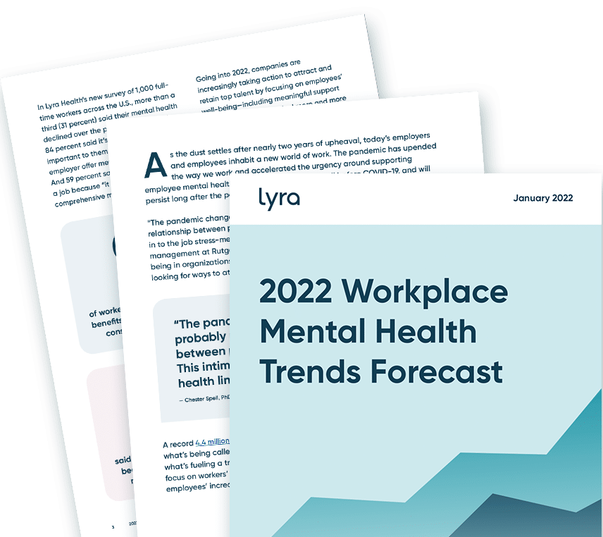 2022 workplace mental health trends forecast article.