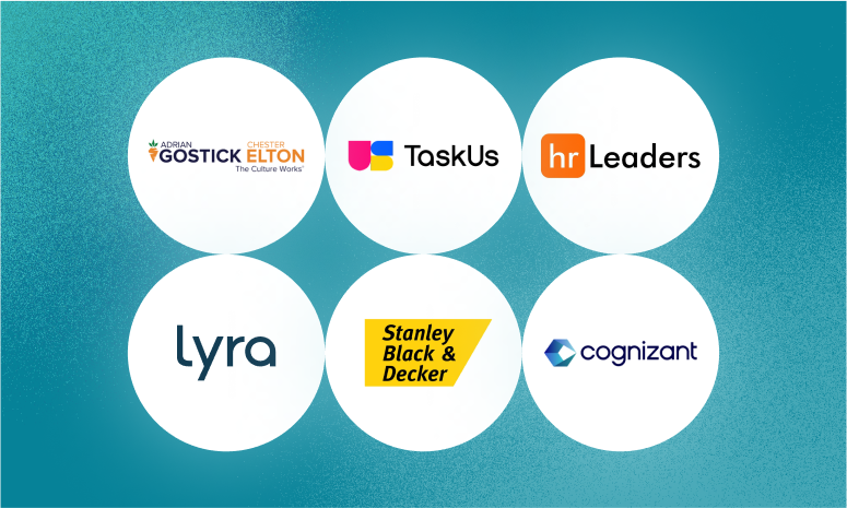 Image of GOSTICK ELTON, Task Us, Leaders, Lyra, Stanley back and decker, and Cognizant logos