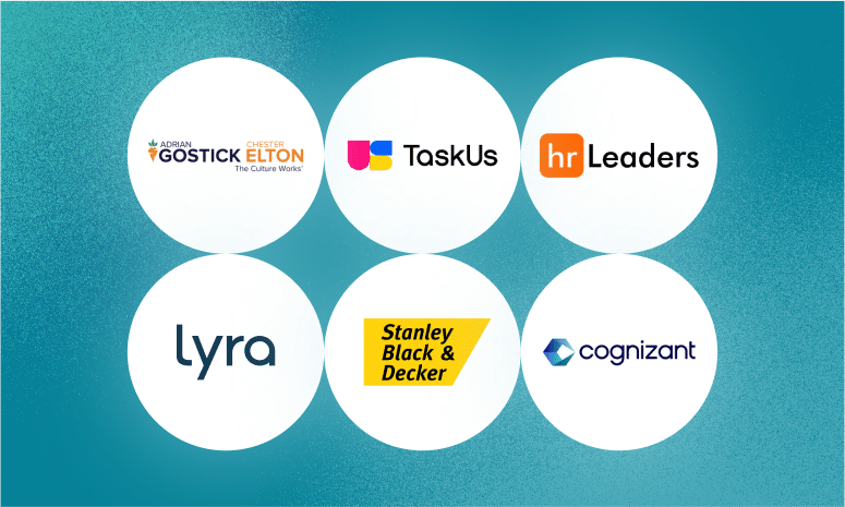 Image of GOSTICK ELTON, Task Us, Leaders, Lyra, Stanley back and decker, and Cognizant logos