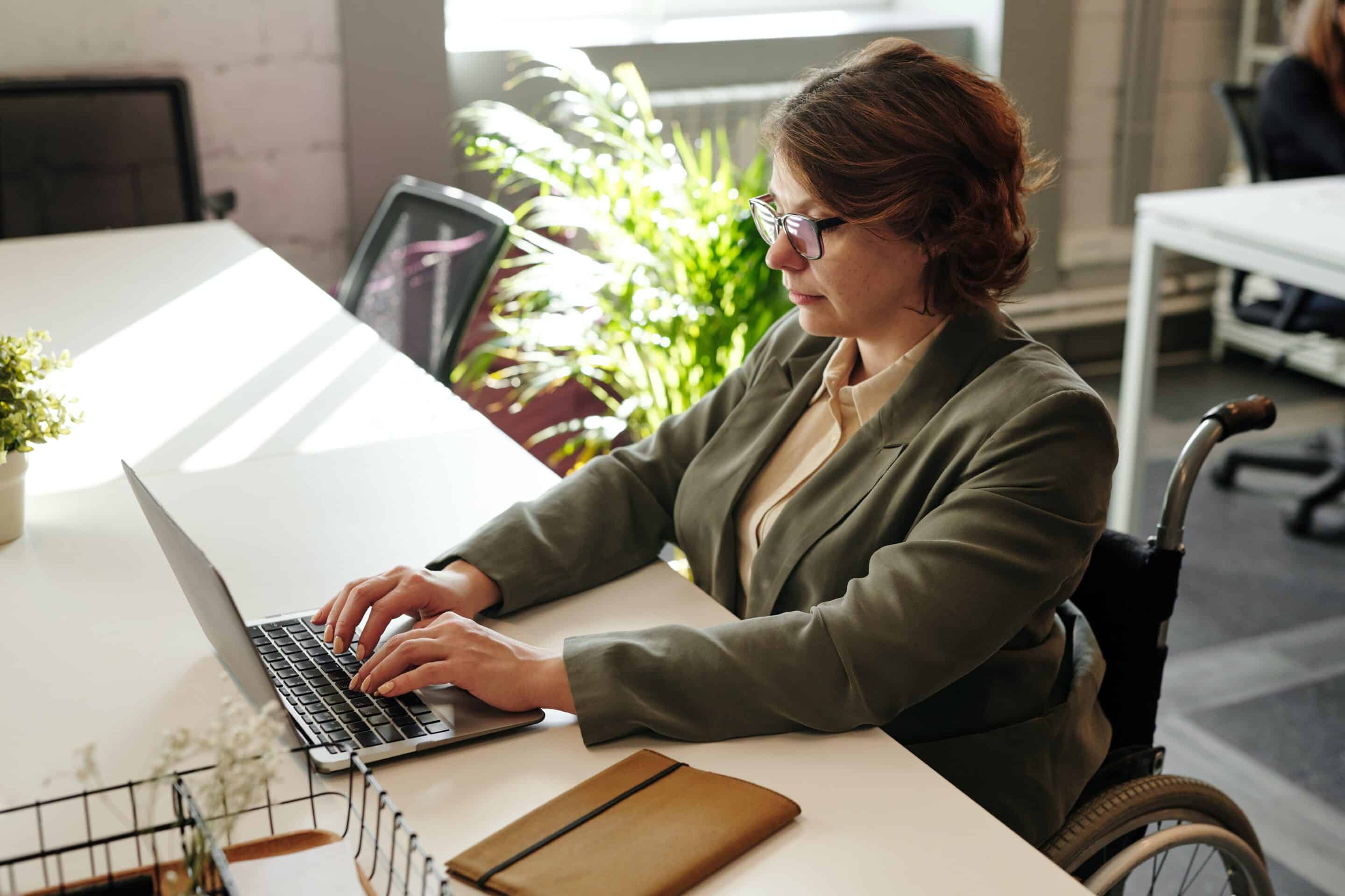 Woman working at her laptop.