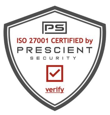 ISO 27001 certified by prescient badge