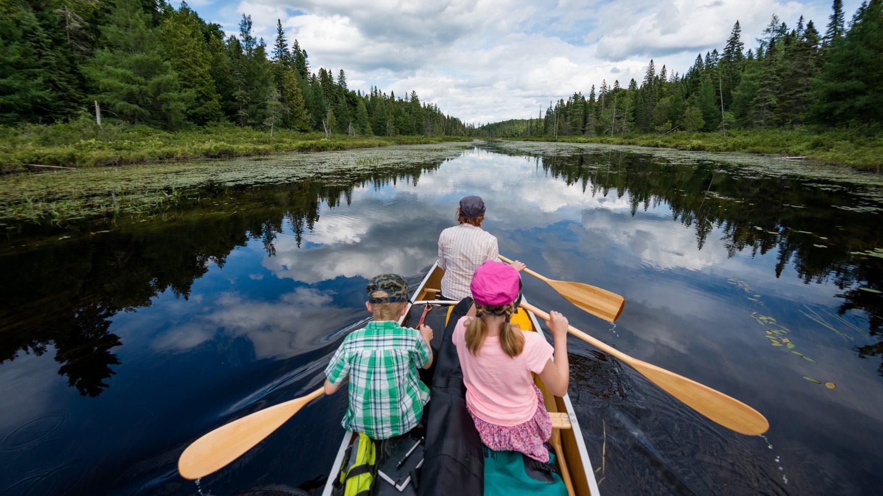 Family backcountry canoe trip in Ontario, Canada.