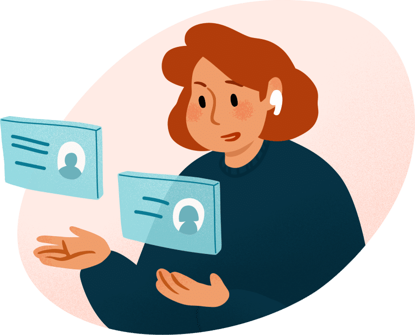 Illustration of woman reviewing workforce mental health engagement