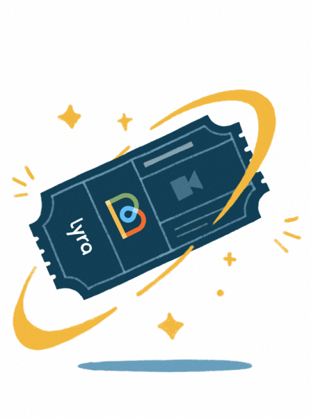 Illustration of Lyra Breakthrough lanyard with customer badge