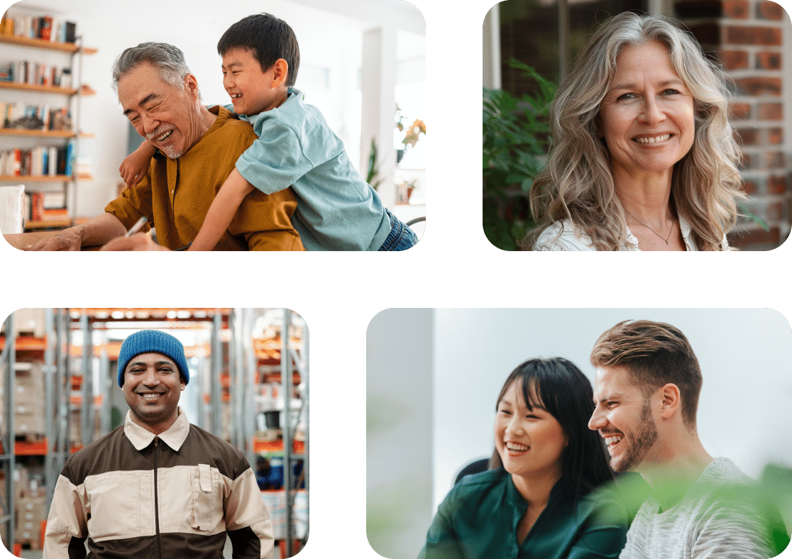 Collage of four diverse groups of Lyra members