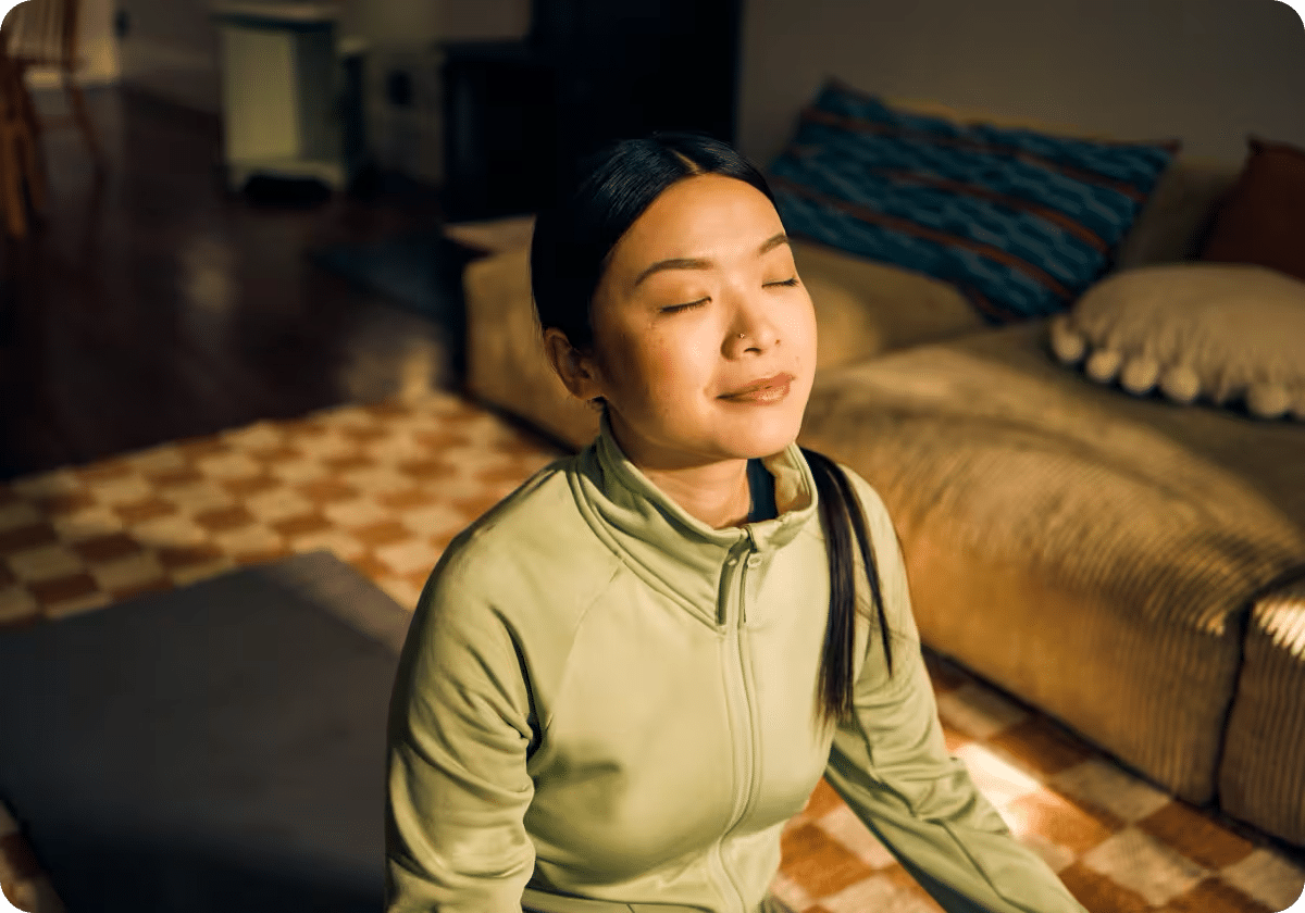 image of a woman meditating