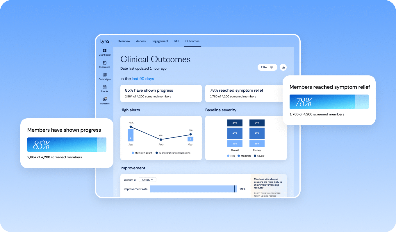 Screenshot of Lyra clinical assessments