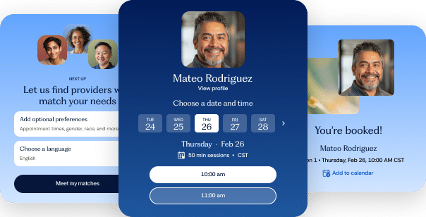 screenshot of Lyra platform showing fast access to care