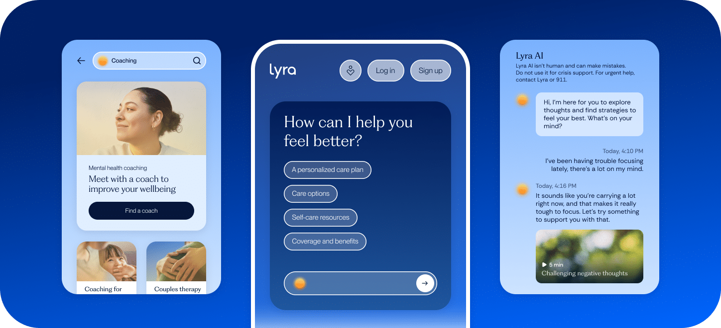 Lyra AI chat app screen