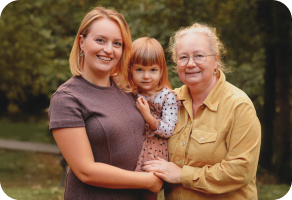 a mother, daughter, and grandmother