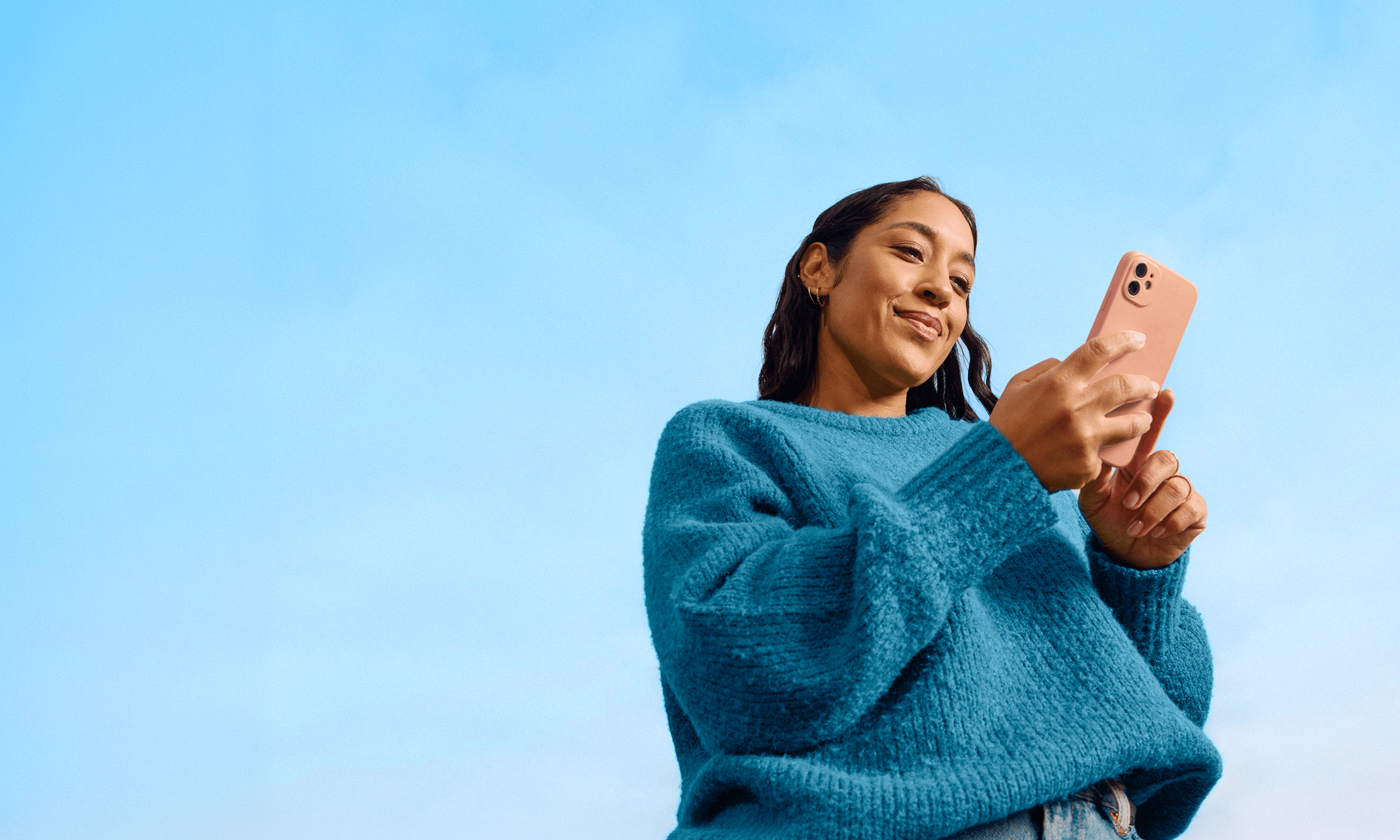 women looking at her cellphone