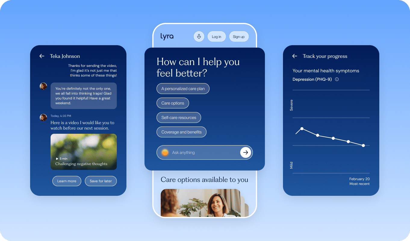 screenshot of Lyra therapy