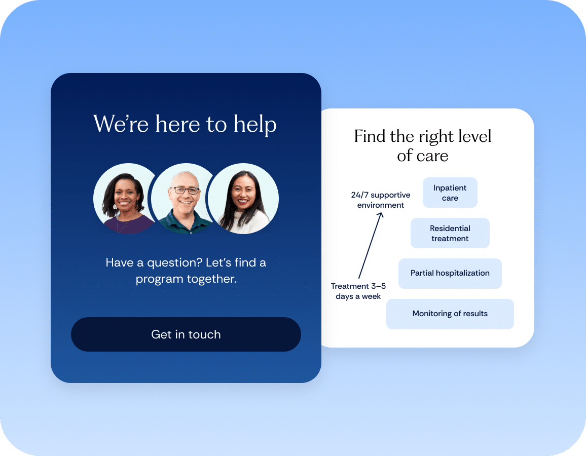 Graphic illustrating how to find the right level of care with Lyra Health