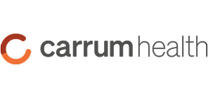 Carrum Health logo consisting of an orange and dark red circular icon next to the company name in gray text.